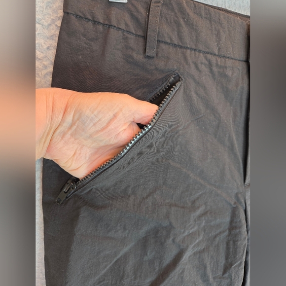 By Dyln Rain Pants Womens Sz M Black All Nylon Waterproof Wide Leg Zipper Pocket - Picture 5 of 13